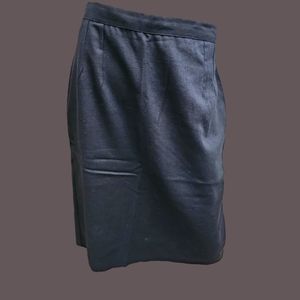 Dark Navy Lined Linen skirt 8